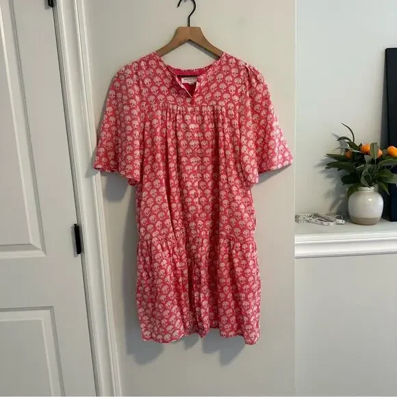 Emerson Fry India Collection Pink Block Printed Floral Mini Dress XS/S - Picture 9 of 10